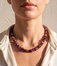 Purple Spiny Oyster Beaded Strand Necklace