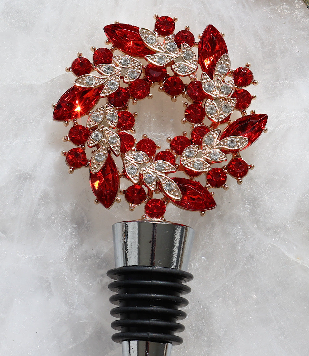 Jeweled Wreath Bottle Stopper