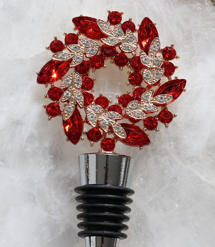 Jeweled Wreath Bottle Stopper