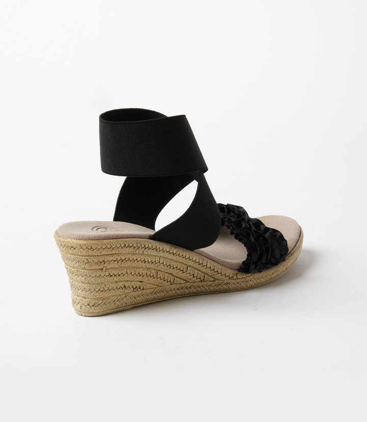 Carolina Ruffle Espadrille Wedge Sandals