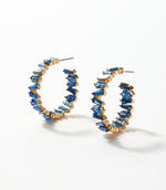 Angled Crystal Hoop Earrings