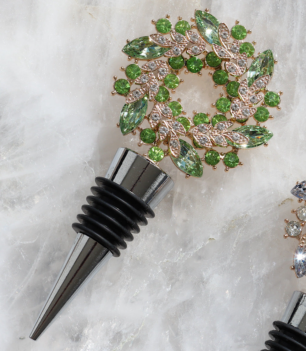Jeweled Wreath Bottle Stopper