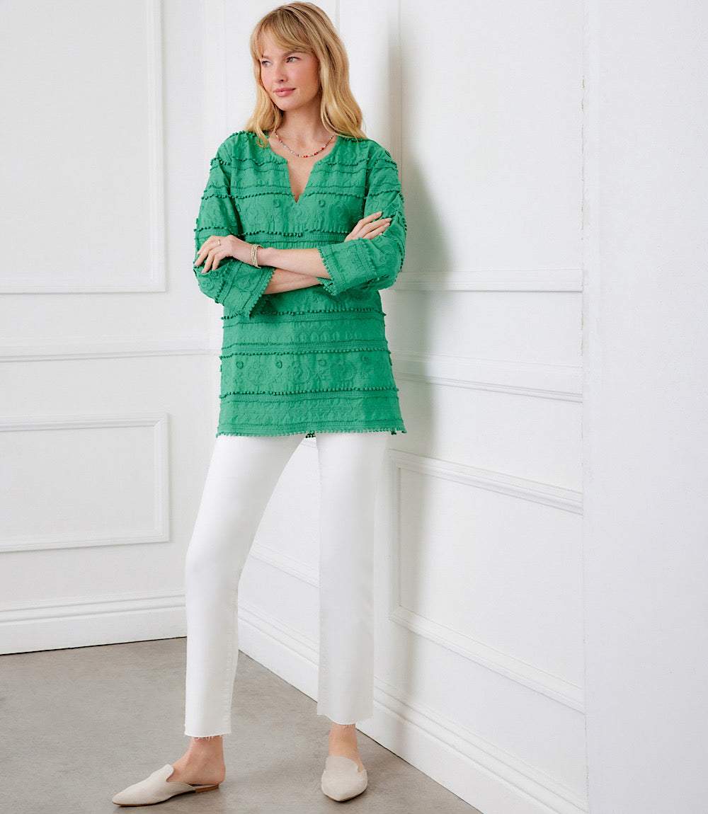 3/4 Sleeve Embroidered Tunic