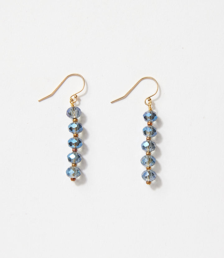 Faceted Blue Crystal Earrings