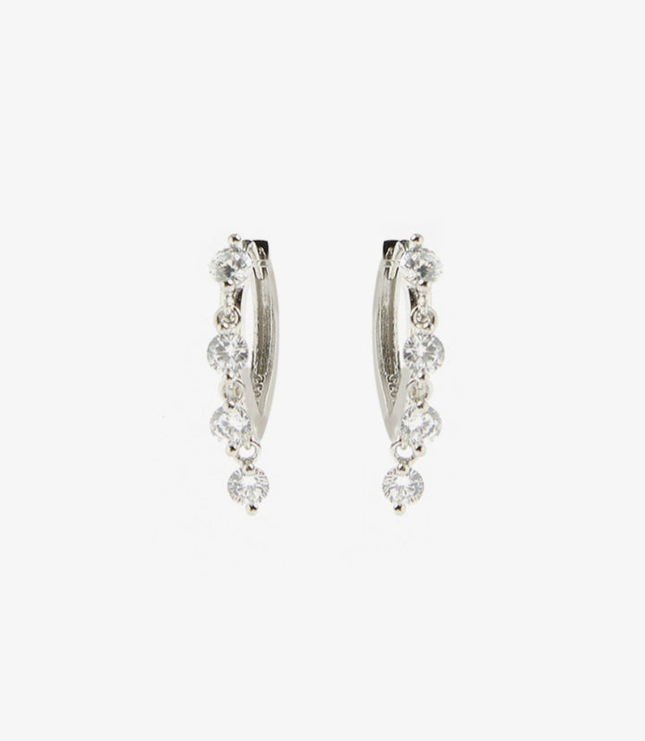 Dangling Crystal Huggie Earrings