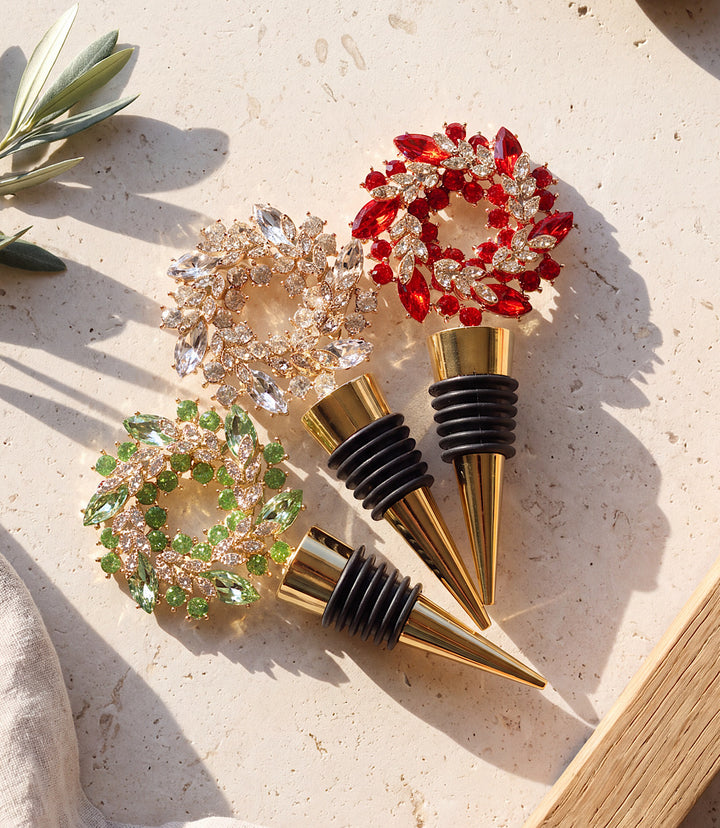 Jeweled Wreath Bottle Stopper