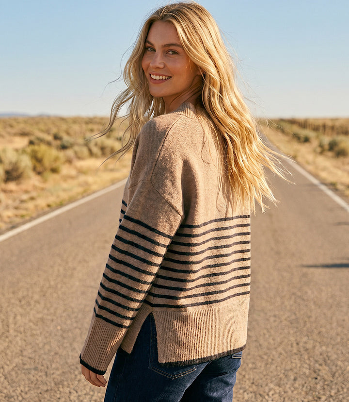 Stripe V-Neck Sweater