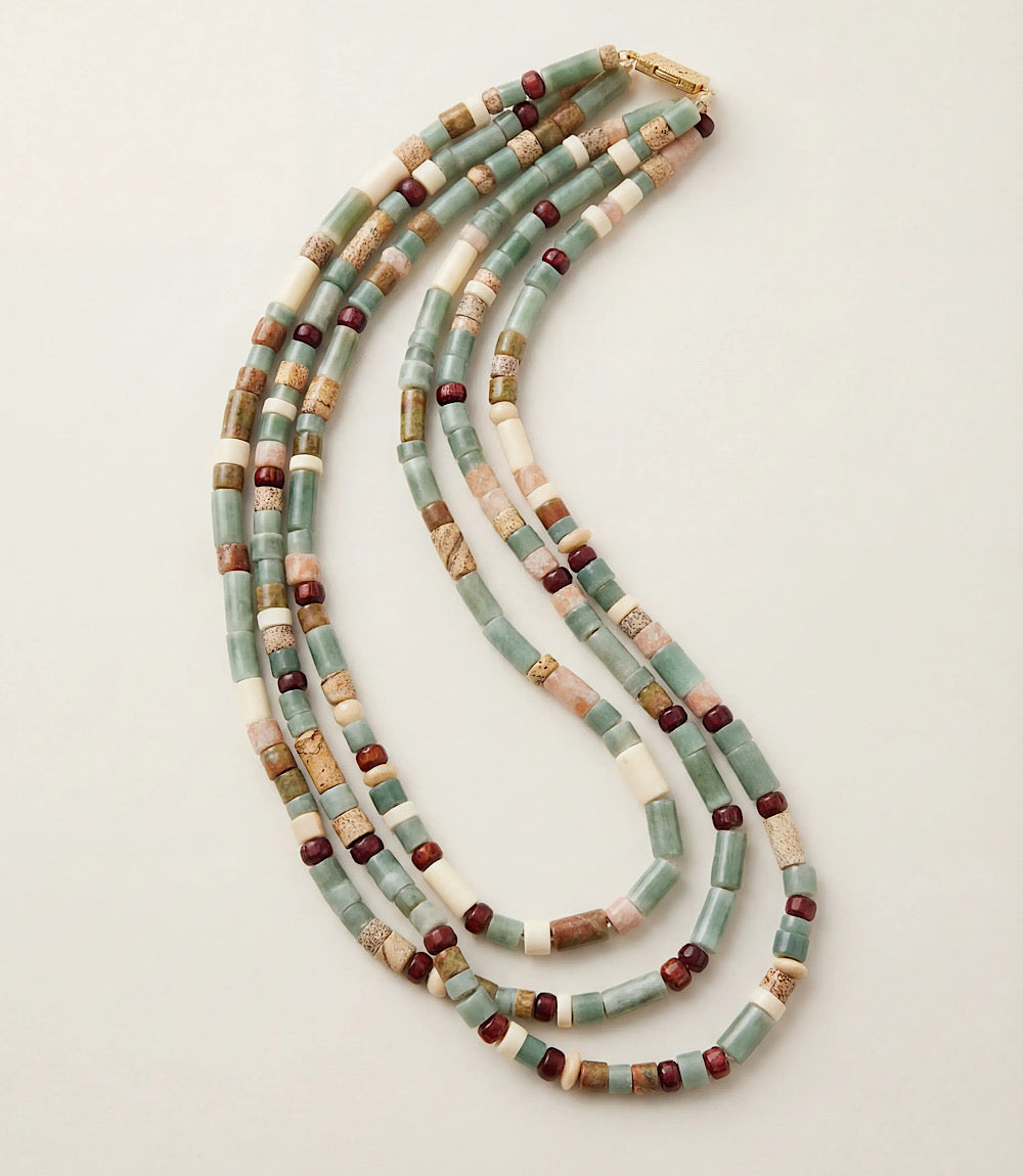 Layered Turquoise Bead Necklace