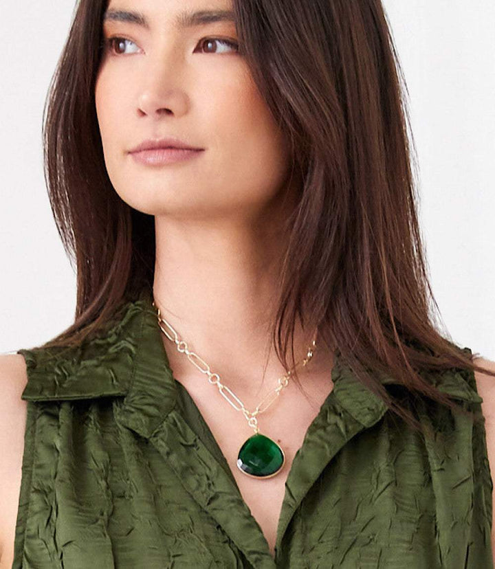 Emerald Quartz Pendant Necklace