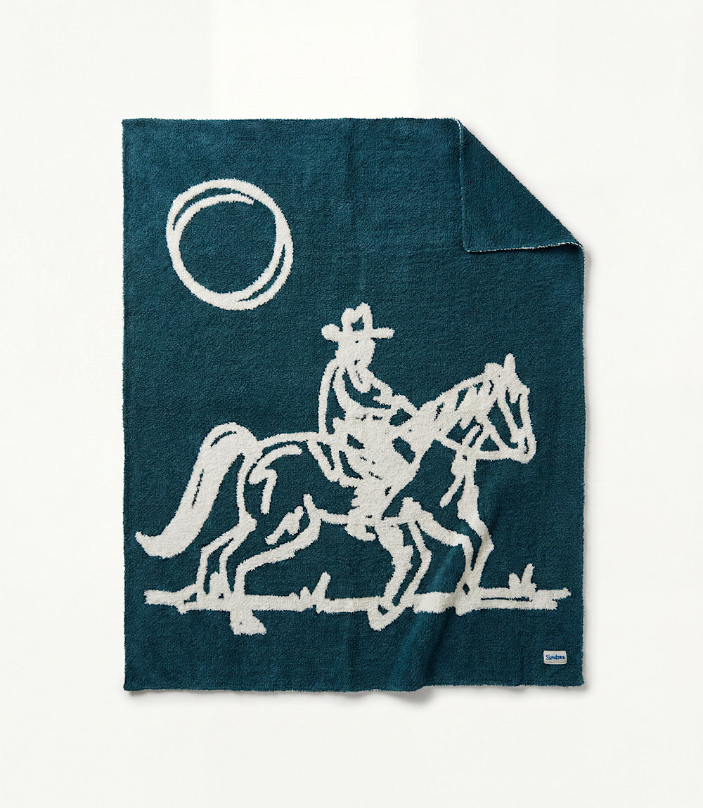 Cowboy Plush Throw Blanket