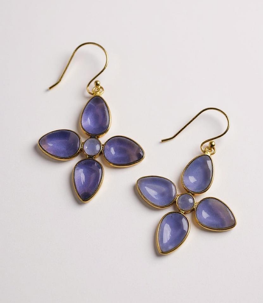 Dangling Gemstone Earrings