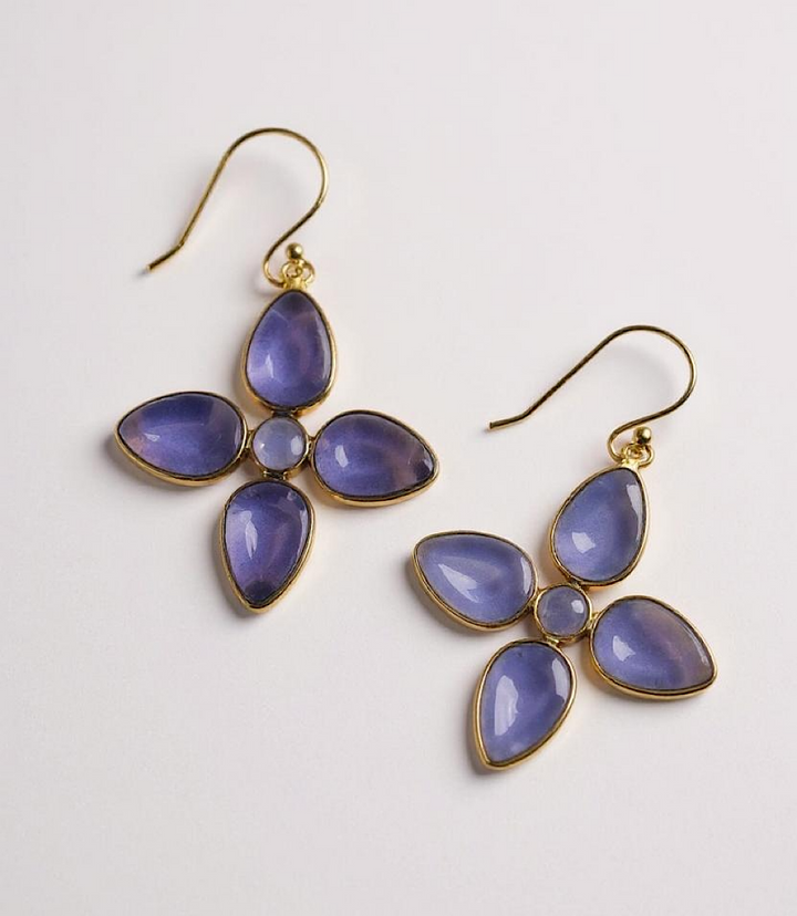 Dangling Gemstone Earrings