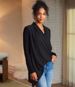 Contrast Double Layer Wrap Top