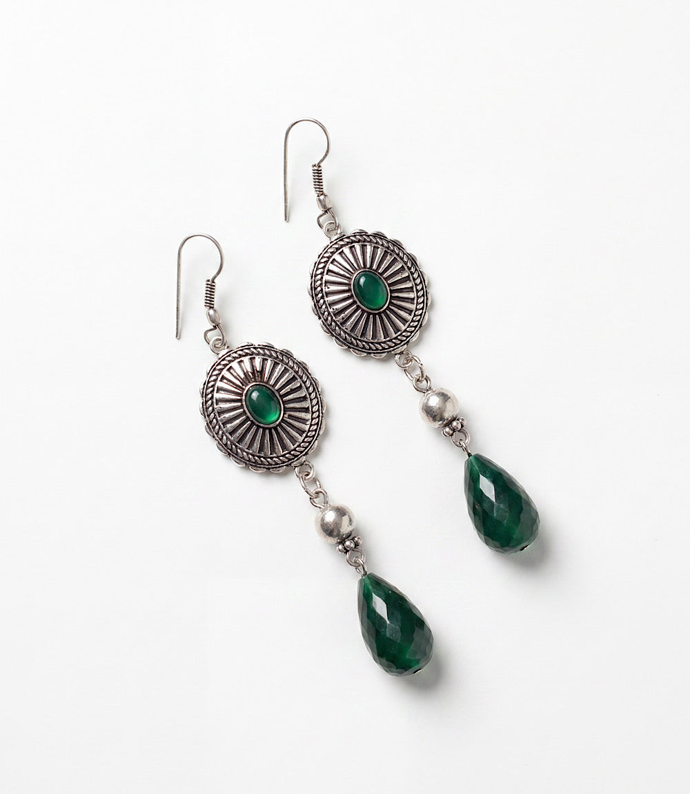 Beaded Concho Earrings