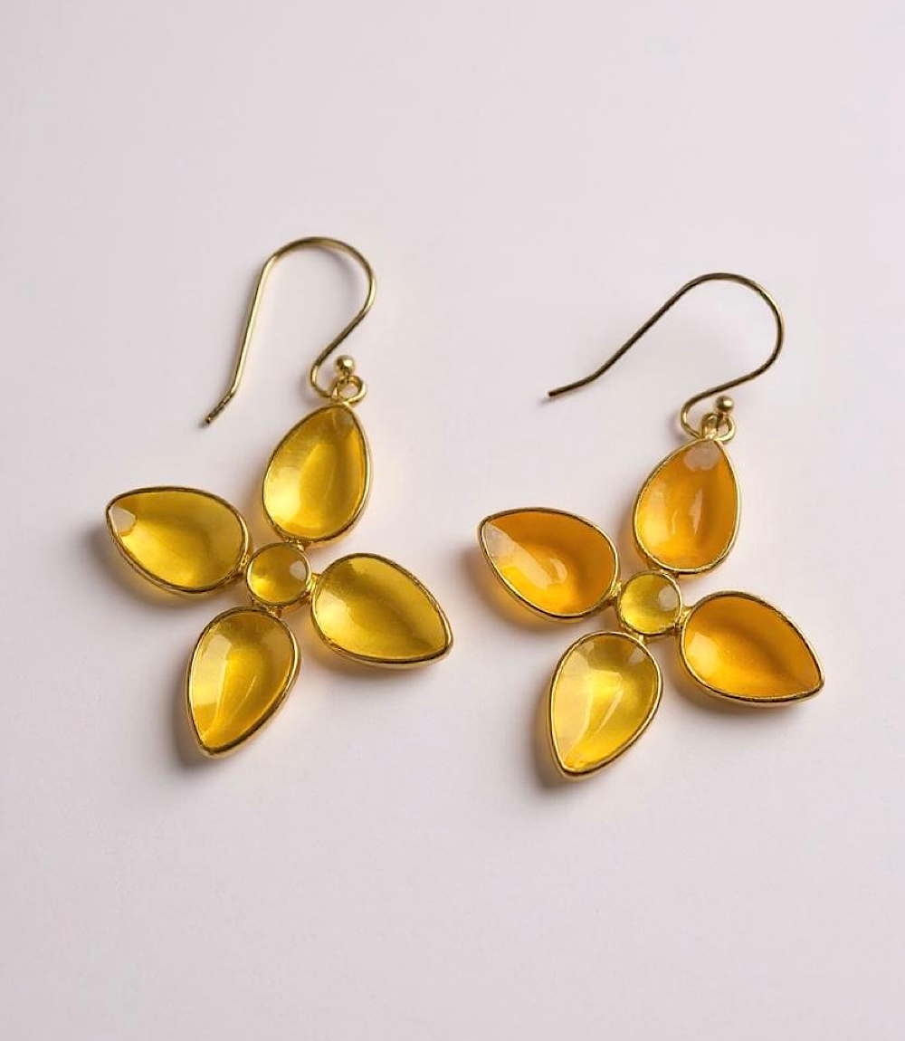 Dangling Gemstone Earrings