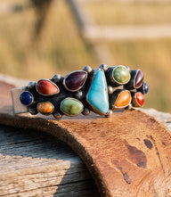 Multi-Stone Turquoise Cuff Bracelet