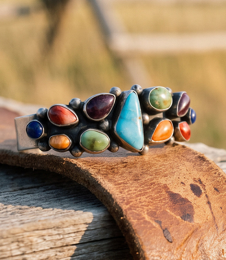 Multi-Stone Turquoise Cuff Bracelet