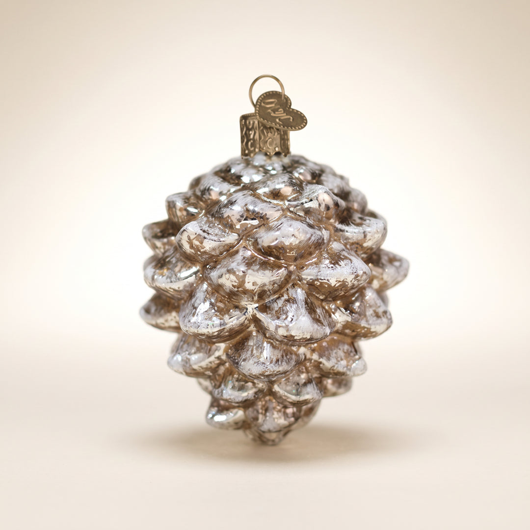 Vintage Pine Cone Glass Ornament