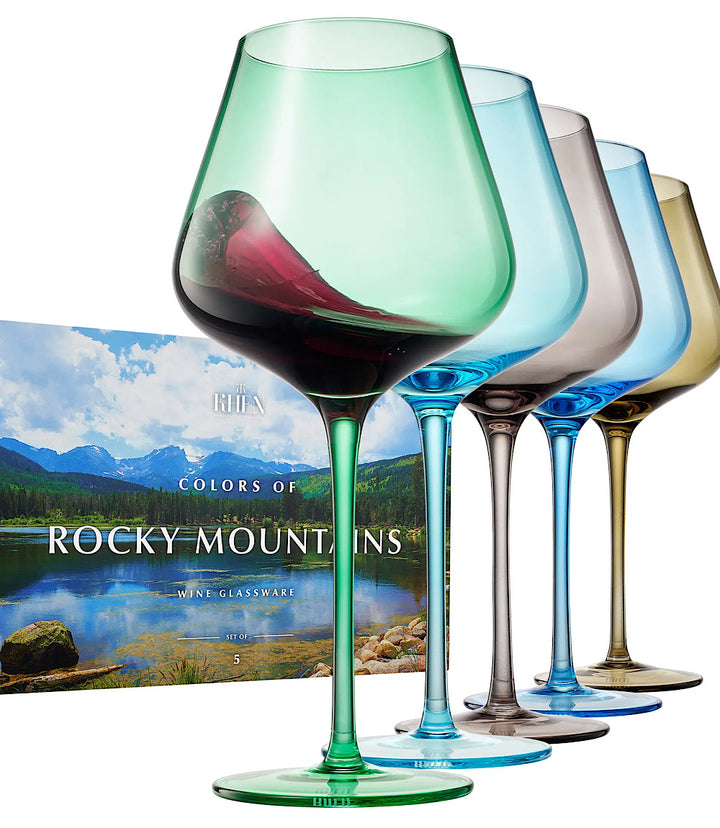 Colors Of Rocky Mountains Wine Glasses, Set Of 5