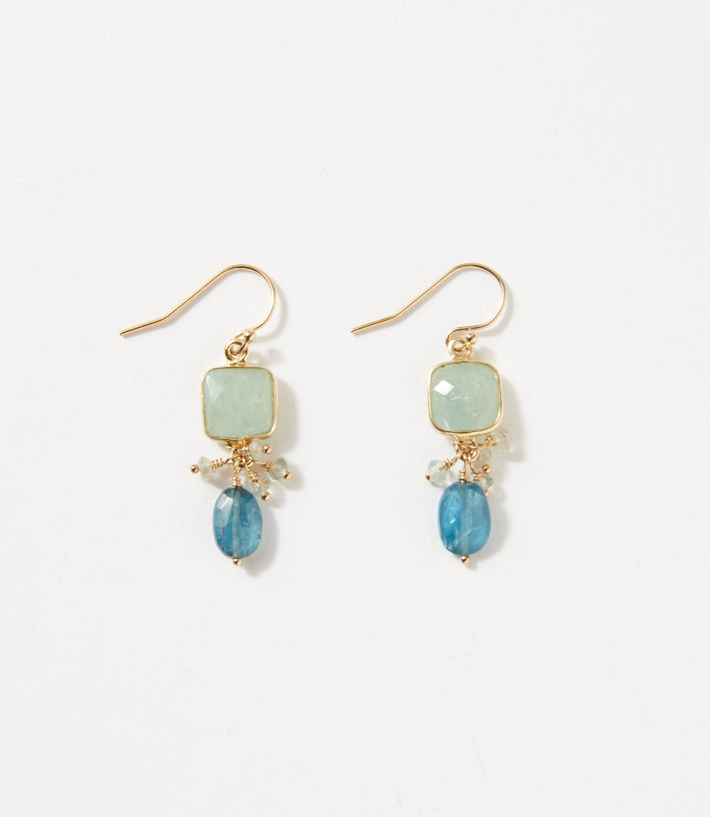 Aquamarine And Kyanite Gemstone Earrings