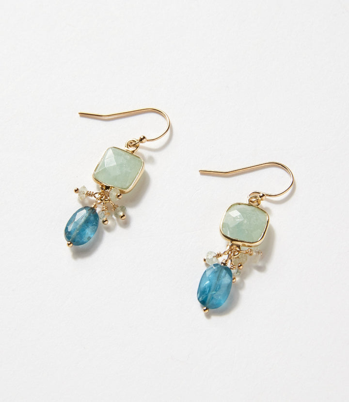 Aquamarine And Kyanite Gemstone Earrings