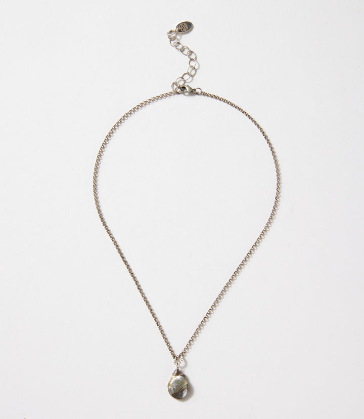 Abalone Shell Teardrop Necklace