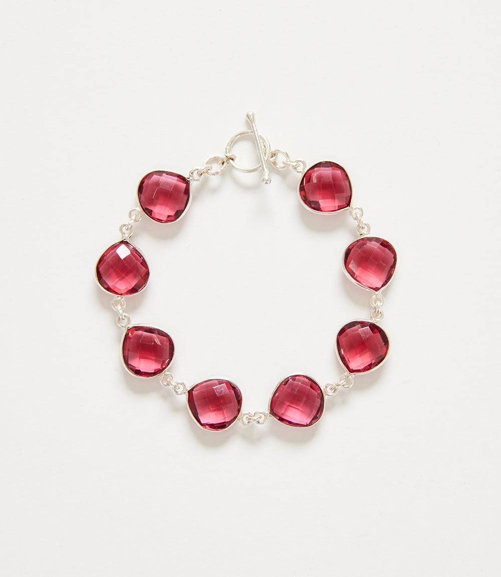 Dark Pink Amethyst Quartz Bracelet