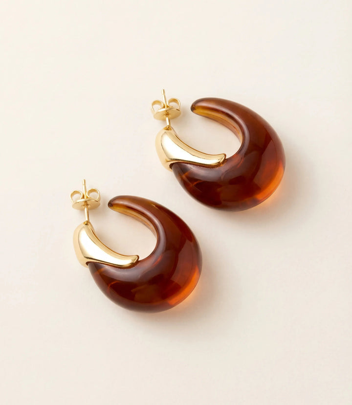 Amber Hoop Earrings