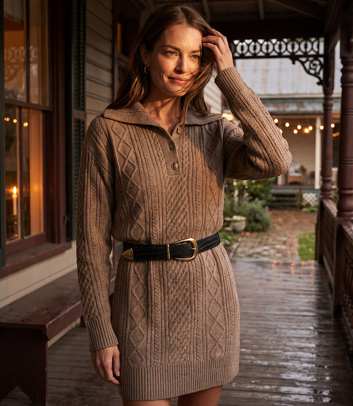 Cable Knit Sweater Dress