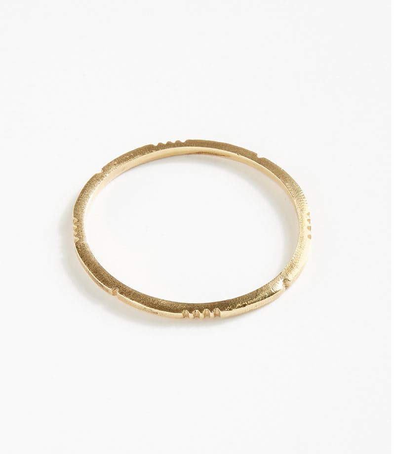 Carved Gold Bangle Bracelet