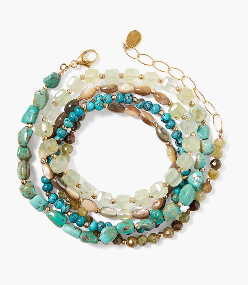 Chan Luu Beaded Wrap Turquoise Bracelet