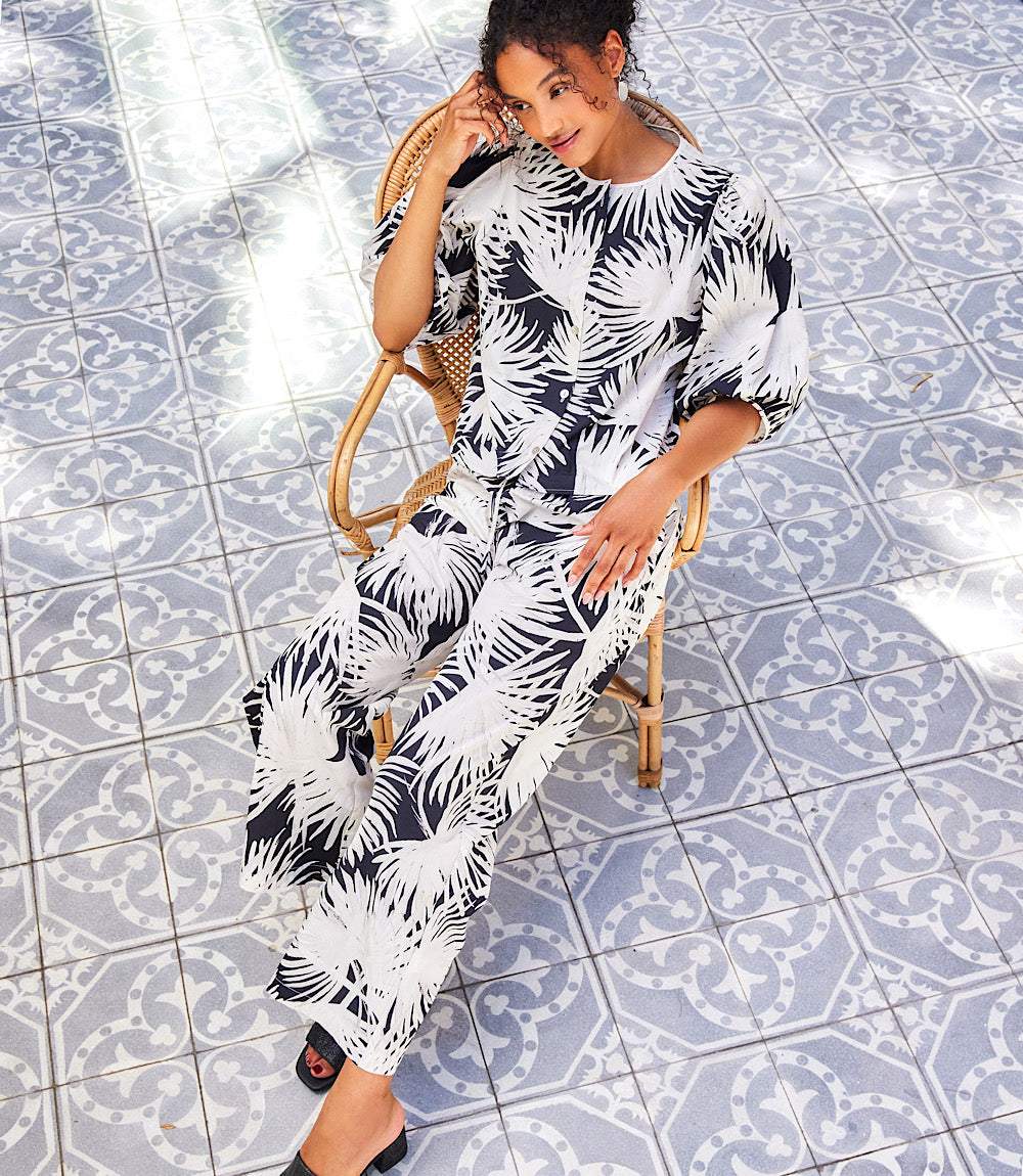 Puff Sleeve Button-Front Shirt