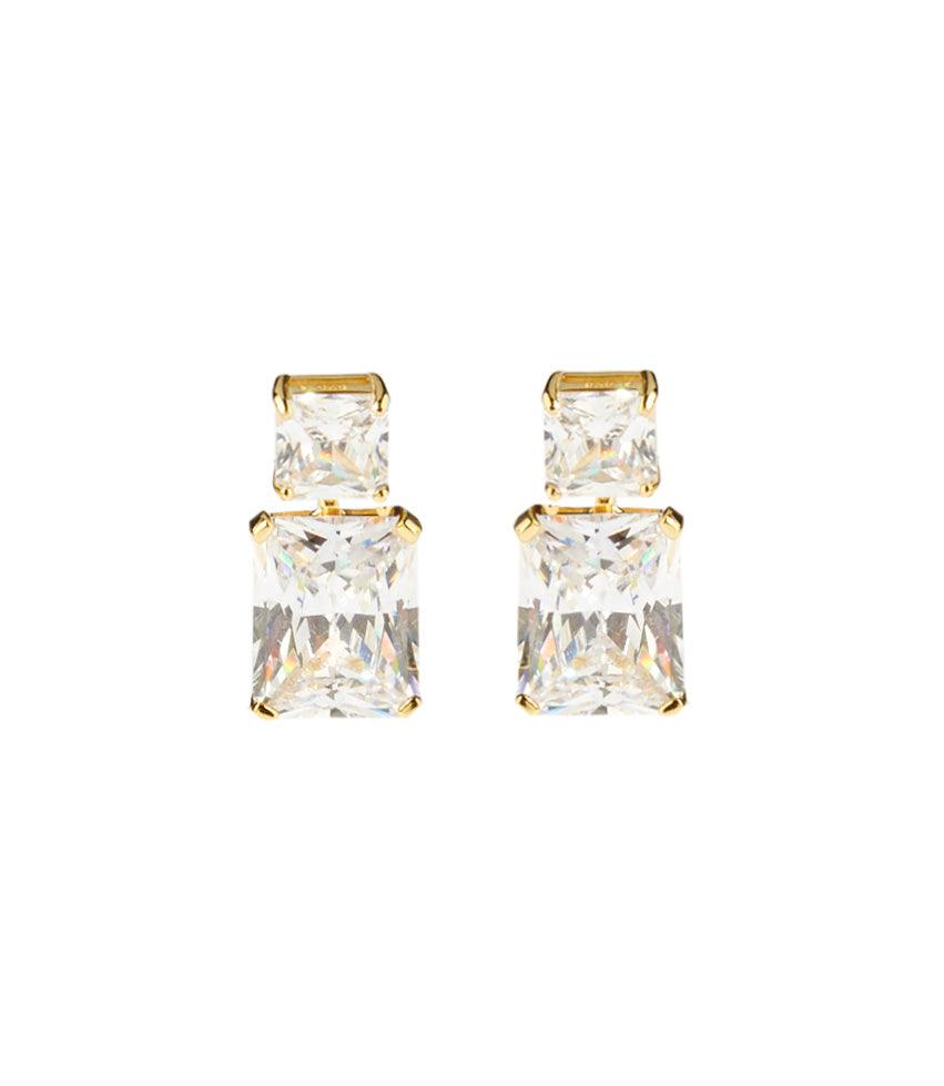Princess Cut Drop Earrings