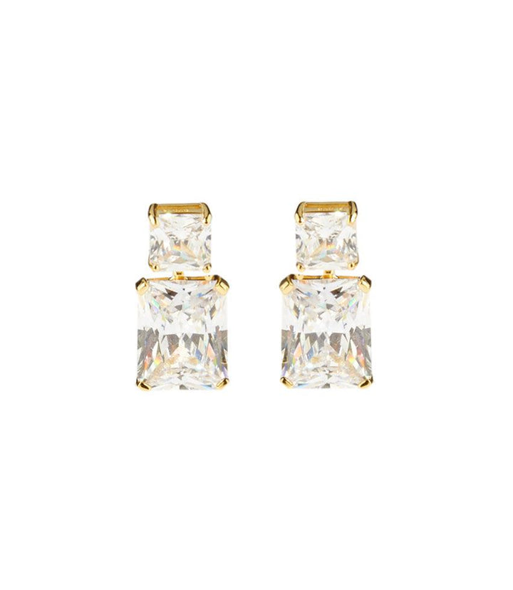 Princess Cut Drop Earrings