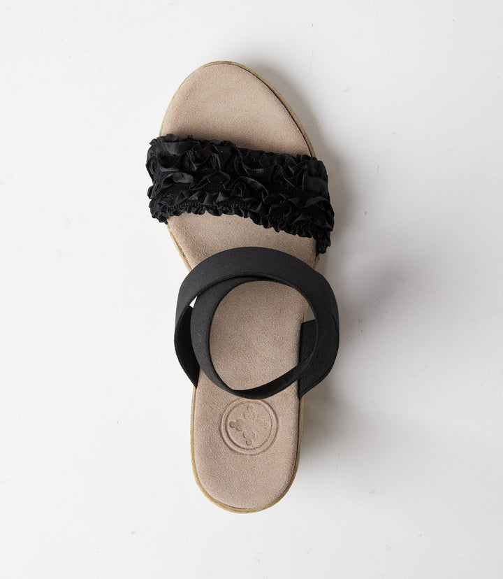 Carolina Ruffle Espadrille Wedge Sandals