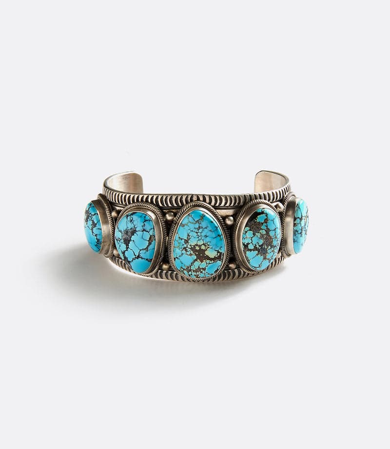 Natural Cloud Mountain Turquoise Cuff Bracelet