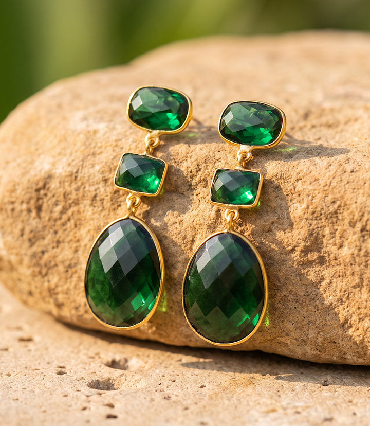 Emerald Oval Earrings
