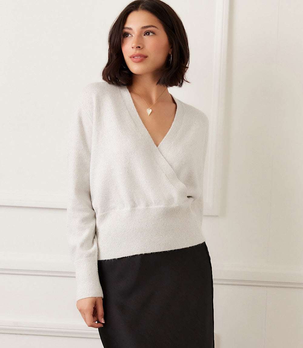 Sequin Wrap Sweater