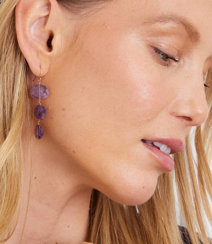 Tiered Gemstone Earrings