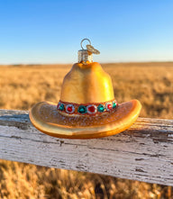 Cowboy Hat Glass Ornament