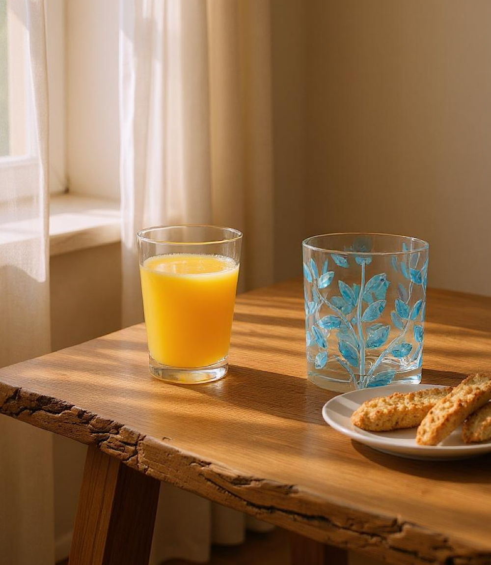 Hand-Painted Short Drinking Glass