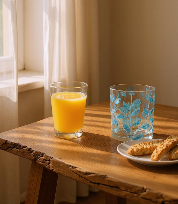 Hand-Painted Short Drinking Glass