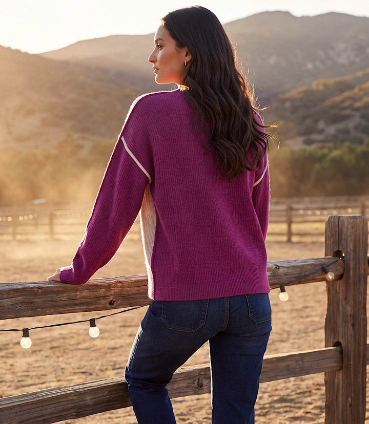 Colorblock Crewneck Sweater