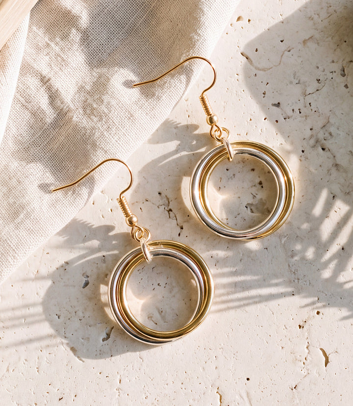 Mixed Metal Hoop Earrings