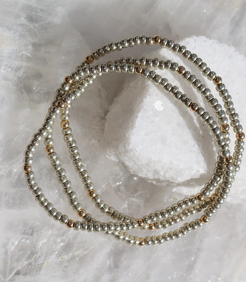 Beaded Crystal Bracelets, Set Of 3