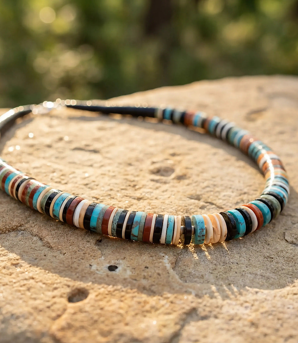 Pipestone Turquoise And Shell Necklace