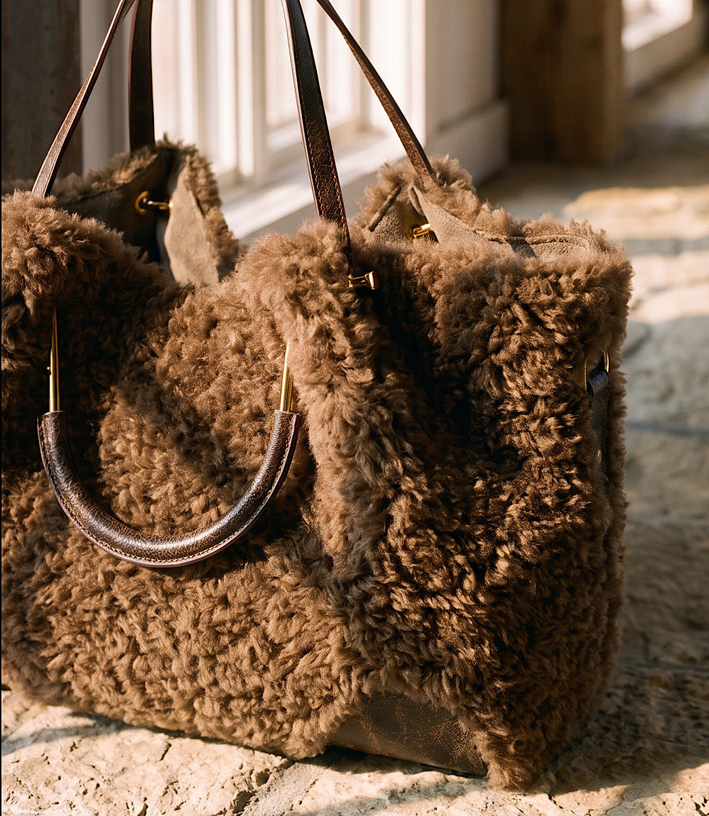 Dolce Vita Nomad Double Handle Fuzzy Tote