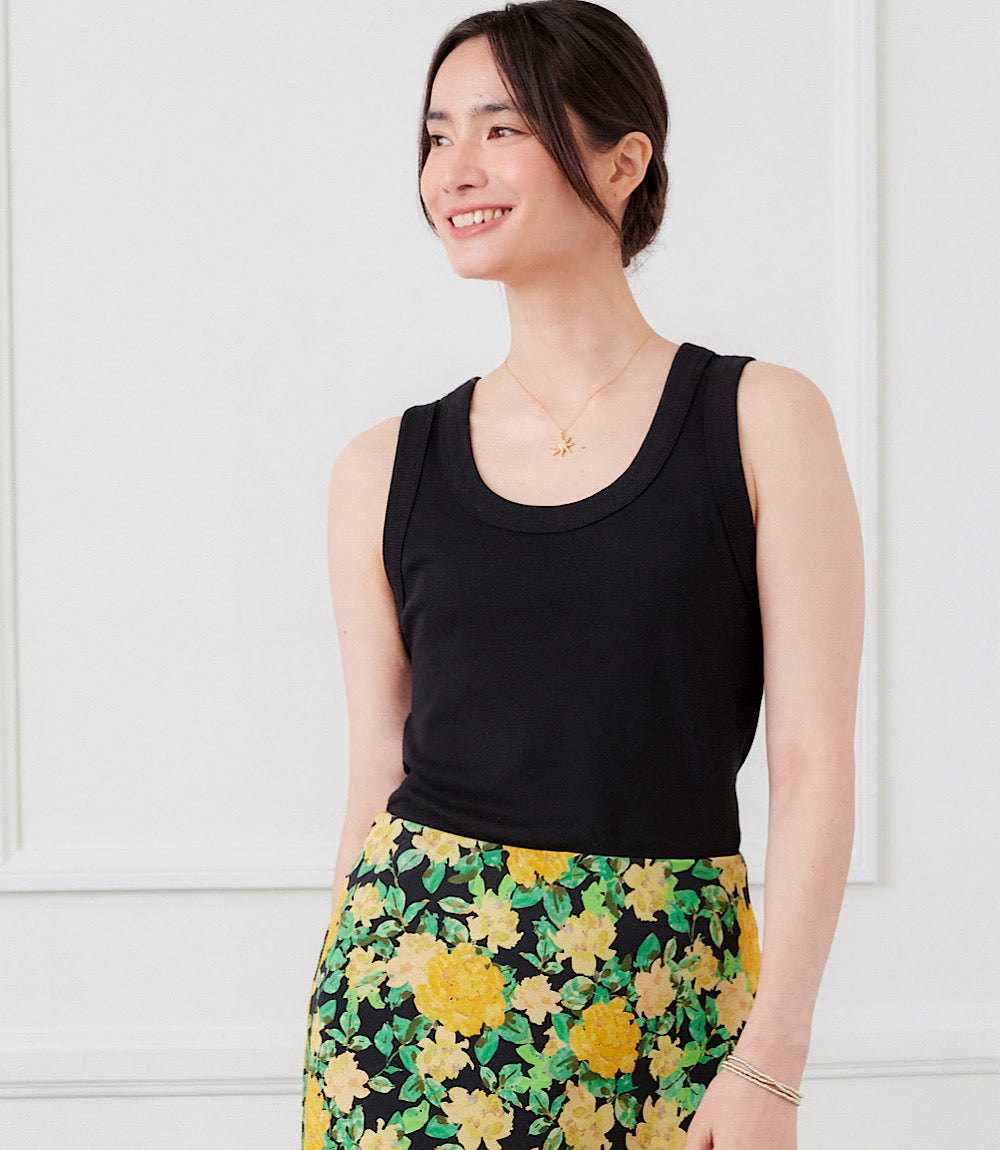 Ribbed Scoop Neck Tank