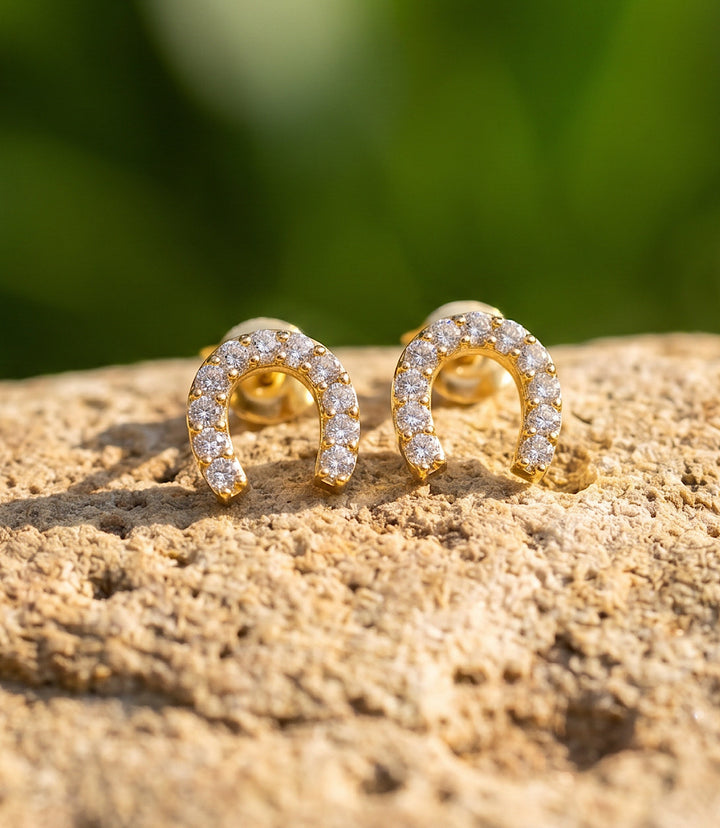 Pavé Horseshoe Earrings