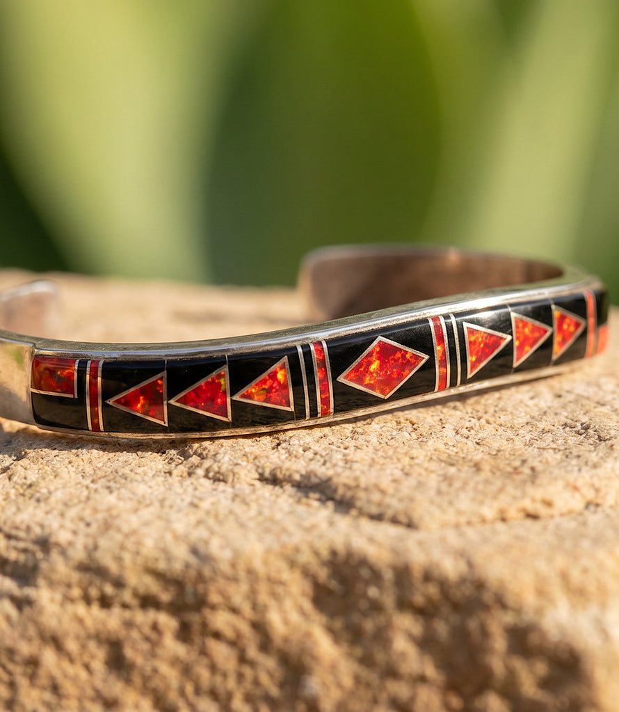 Black Onyx And Red Opal Cuff Bracelet – Karen Kane